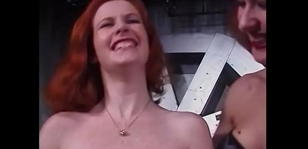  Depraved redhead sluts with beautiful bodies play bdsm games in the basement